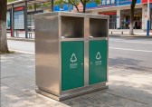 戶外街道兩分類不銹鋼垃圾箱，讓環保與美學并行