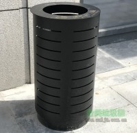 戶外廣場圓形鋼制垃圾桶