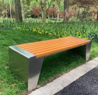 戶外公園景區塑木不銹鋼休閑椅