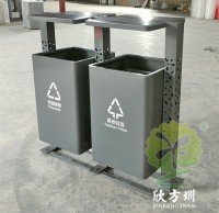 廣東惠州景區鏤空立柱不銹鋼分類垃圾桶